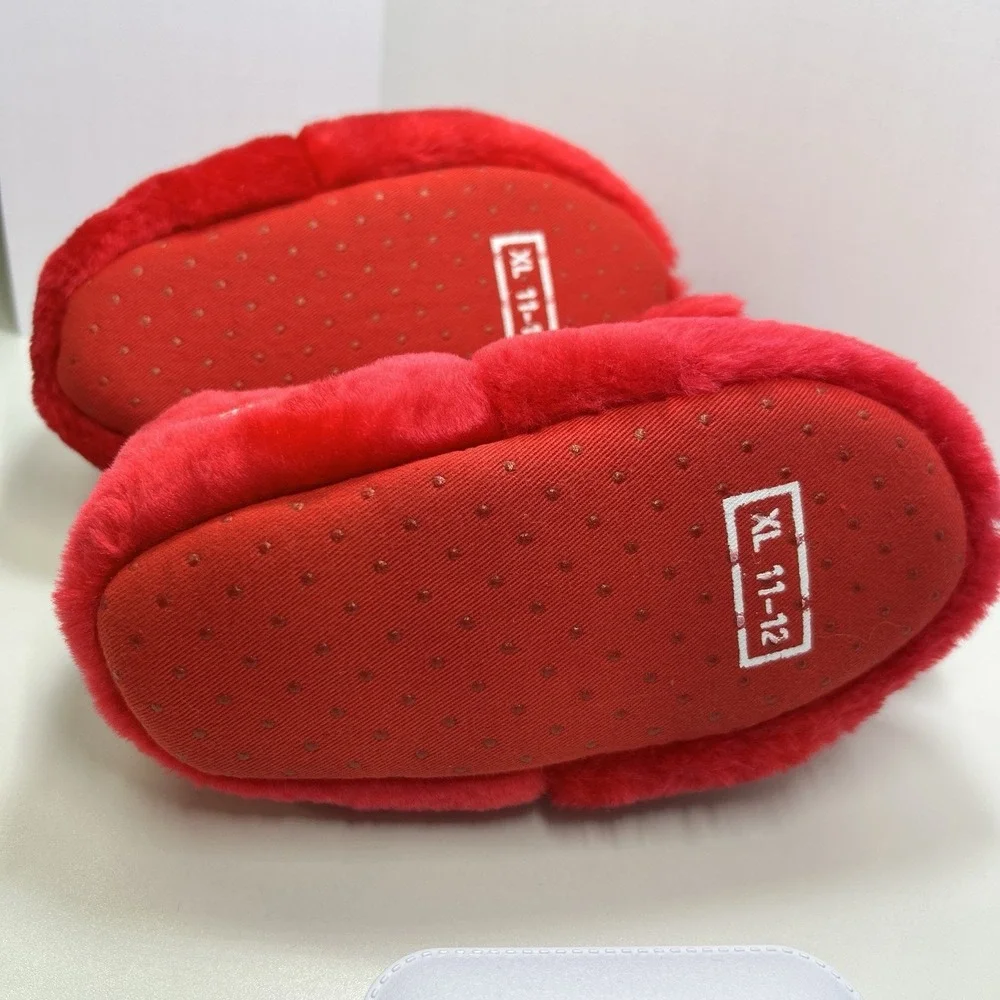 Vintage Clifford Big Red Dog Plush Slippers Kids XL 11-12 Red Scholastic 2002‎